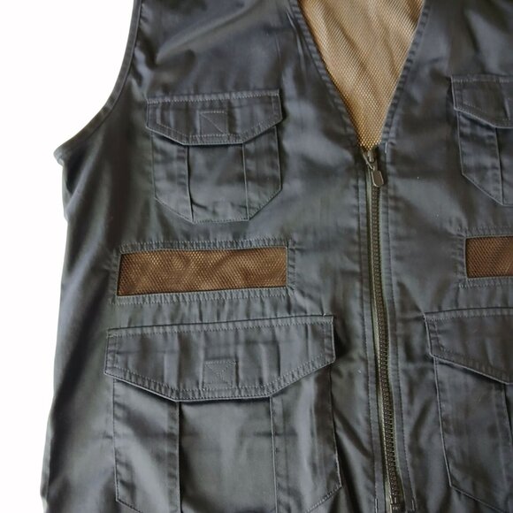 Teagles Outdoor Utility Vest  Pockets Mesh Zipper Closure Navy Blue Size 3L XL - Picture 4 of 10